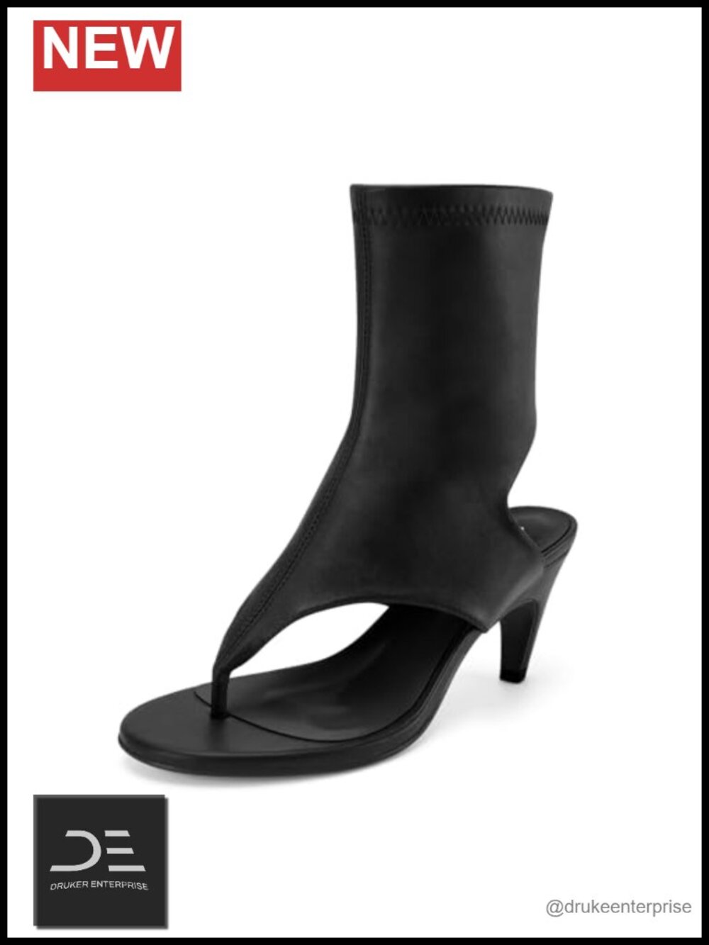Women's Open Toe Kitten Heel Sandal Booties - Backless Thong Design